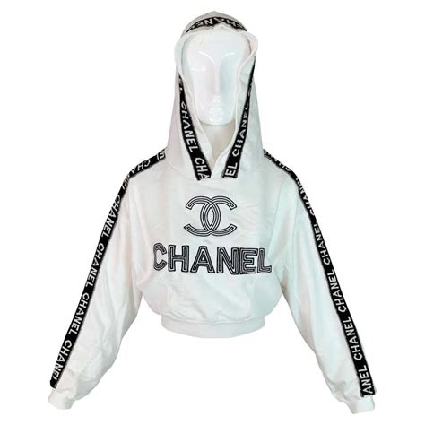 chanel hoodie grey|chanel sweater black and white.